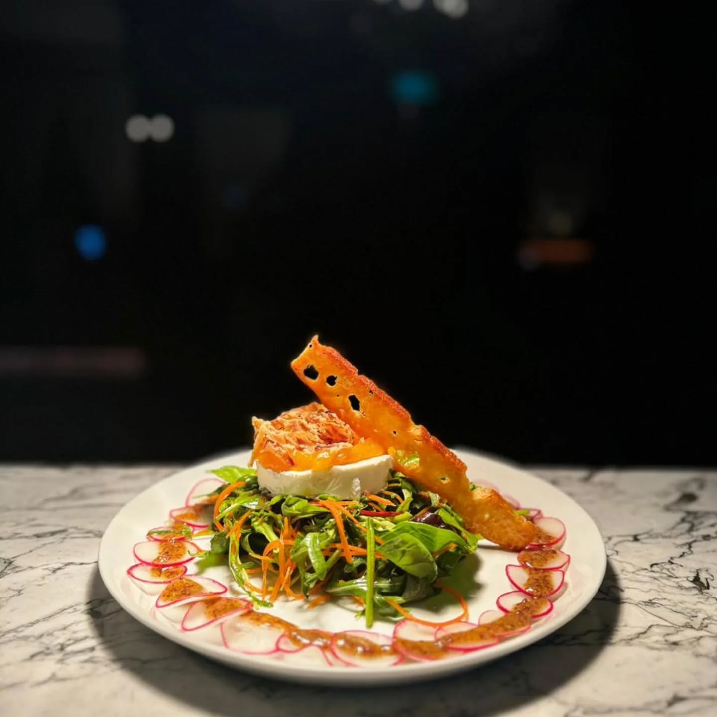 Goat cheese salad, dressed to order